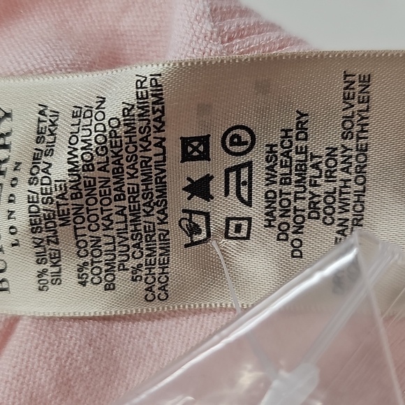 Burberry Cardigan, Pink, Silk Cotton Cashmere, Size XL - Picture 8 of 11